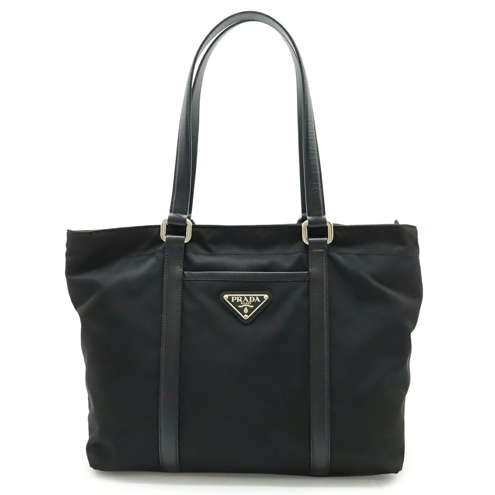 Prada Tote Tessuto Saffiano Bag Shoulder Hobo Leather NERO Black